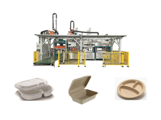 100mmx800mm Thermal Forming Sugarcane Bagasse Plates Machinery Customizable Size