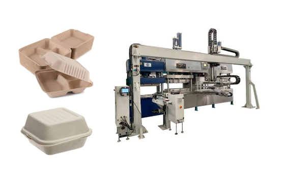 Sugarcane Bagasse Pulp Clamshell Container Production Line With Singlel Robot Arm