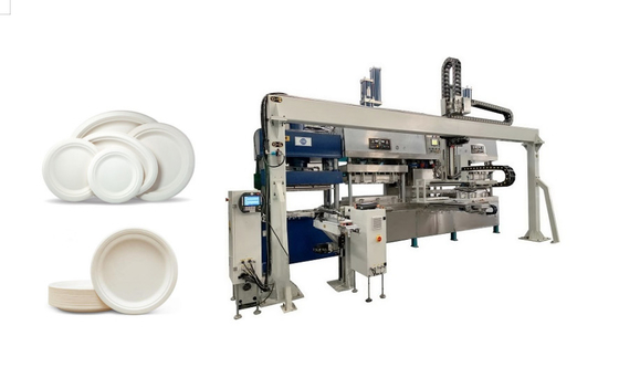 Bamboo Pulp Auto Tableware Making Machine With Robot Arms And Stacking Robot