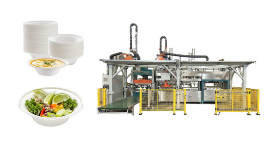 6000 Pcs / Hour Wet Pressing Pulp Molding Machine For Tableware