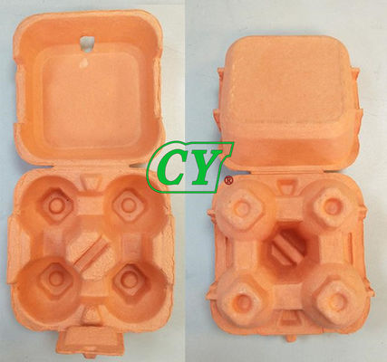 Non Toxic Paper Pulp Products Disposable Egg Tray With 4 Cavities