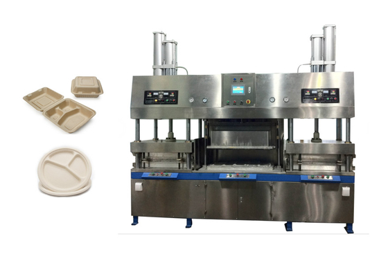 PLC Paper Pulp Molding Machinery Manual Compostable Sugarcane Tray Dry In Mold Wet Press Machine