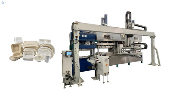 Fully Automatic Pulp Tableware Production Line With Horizontal Walking Robot Arm